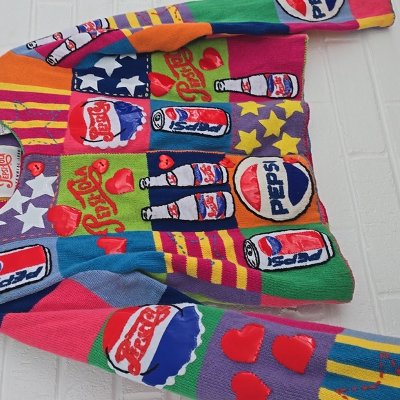 Vintage 1998 Michael Simon Pepsi-Cola Cardigan Size M Collectible - Picture 3 of 13